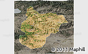Satellite 3D Map of Bilecik, darken, semi-desaturated
