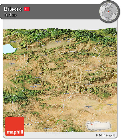 Satellite 3D Map of Bilecik