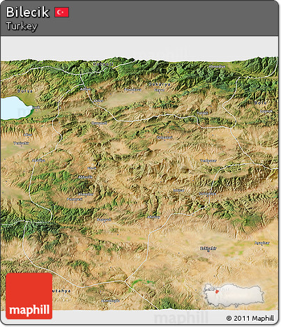 Satellite 3D Map of Bilecik
