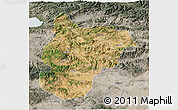 Satellite 3D Map of Bilecik, semi-desaturated