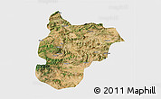 Satellite 3D Map of Bilecik, single color outside