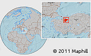 Gray Location Map of Bilecik, hill shading