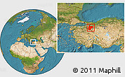 Satellite Location Map of Bilecik