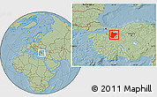 Savanna Style Location Map of Bilecik, hill shading