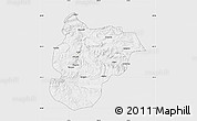 Silver Style Map of Bilecik, single color outside