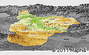 Physical Panoramic Map of Bilecik, darken, desaturated