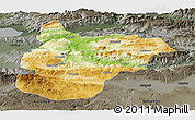 Physical Panoramic Map of Bilecik, darken, semi-desaturated
