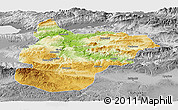 Physical Panoramic Map of Bilecik, desaturated