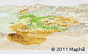 Physical Panoramic Map of Bilecik, lighten