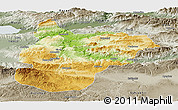 Physical Panoramic Map of Bilecik, semi-desaturated