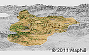Satellite Panoramic Map of Bilecik, lighten, desaturated