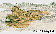 Satellite Panoramic Map of Bilecik, lighten