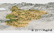 Satellite Panoramic Map of Bilecik, lighten, semi-desaturated
