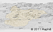 Shaded Relief Panoramic Map of Bilecik, desaturated