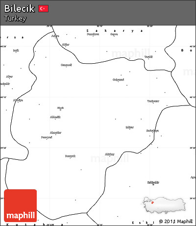 Blank Simple Map of Bilecik