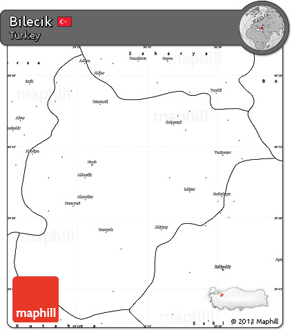 Blank Simple Map of Bilecik