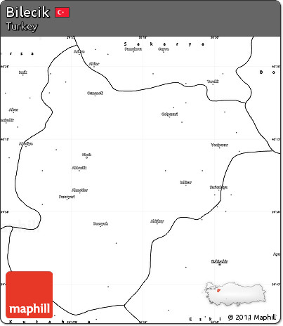 Blank Simple Map of Bilecik