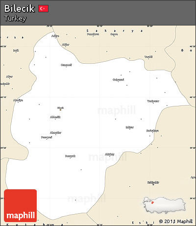 Classic Style Simple Map of Bilecik