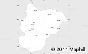 Silver Style Simple Map of Bilecik, single color outside