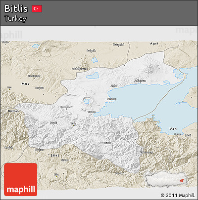 Classic Style 3D Map of Bitlis