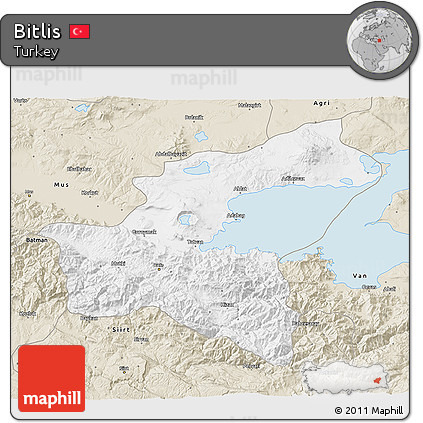 Classic Style 3D Map of Bitlis