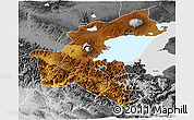 Physical 3D Map of Bitlis, desaturated