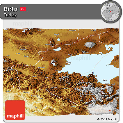 Physical 3D Map of Bitlis
