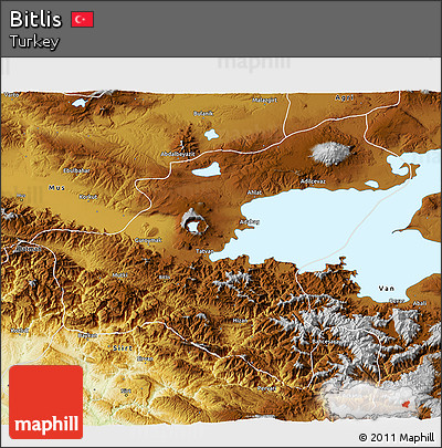 Physical 3D Map of Bitlis