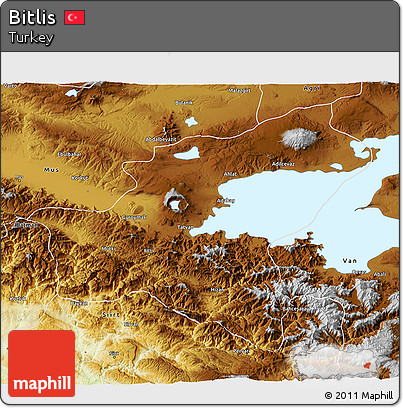 Physical 3D Map of Bitlis