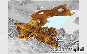 Physical 3D Map of Bitlis, lighten, desaturated