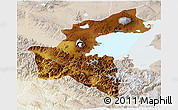 Physical 3D Map of Bitlis, lighten
