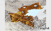 Physical 3D Map of Bitlis, lighten, semi-desaturated