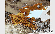Physical 3D Map of Bitlis, semi-desaturated