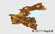 Physical 3D Map of Bitlis, single color outside