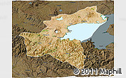 Satellite 3D Map of Bitlis, darken