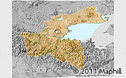 Satellite 3D Map of Bitlis, desaturated