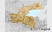 Satellite 3D Map of Bitlis, lighten, desaturated