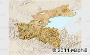 Satellite 3D Map of Bitlis, lighten
