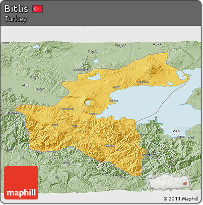 Savanna Style 3D Map of Bitlis