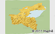 Savanna Style 3D Map of Bitlis, single color outside