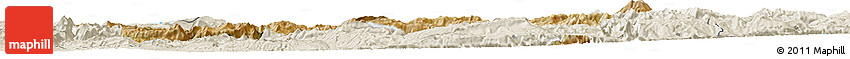 Satellite Horizon Map of Bitlis, shaded relief outside