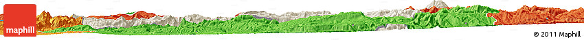 Shaded Relief Horizon Map of Bitlis, political outside