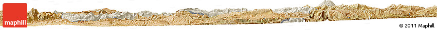 Shaded Relief Horizon Map of Bitlis, satellite outside