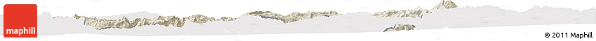 Shaded Relief Horizon Map of Bitlis, single color outside