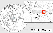 Blank Location Map of Bitlis, highlighted country, within the entire country