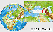 Physical Location Map of Bitlis, highlighted country, within the entire country