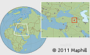Savanna Style Location Map of Bitlis, within the entire country