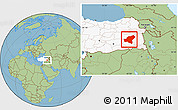 Savanna Style Location Map of Bitlis, highlighted country