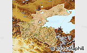 Satellite Map of Bitlis, physical outside