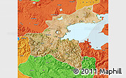 Satellite Map of Bitlis, political outside